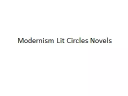 Modernism Lit Circles Novels