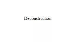 Deconstruction The Post-