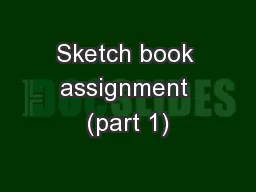 Sketch book assignment (part 1)