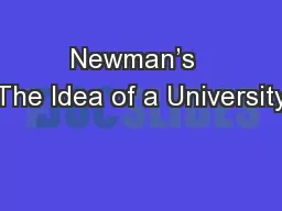 Newman’s  The Idea of a University