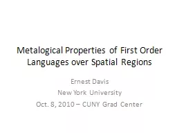 Metalogical  Properties of First Order Languages over Spatial Regions