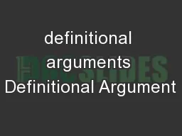 definitional arguments Definitional Argument
