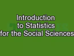 Introduction to Statistics for the Social Sciences