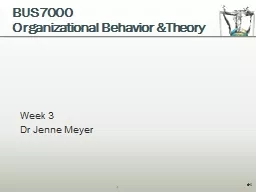 BUS7000  Organizational Behavior &Theory