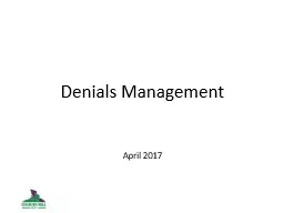 Denials Management April 2017