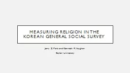 Measuring Religion In the Korean General Social Survey