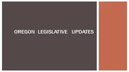 Oregon Legislative Updates