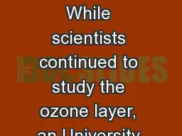 Chapter 4-Introduction While scientists continued to study the ozone layer, an University