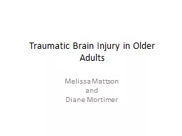 Traumatic Brain Injury in Older Adults