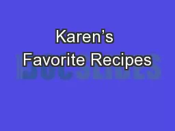 Karen’s Favorite Recipes