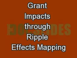 Determine Grant Impacts through Ripple Effects Mapping