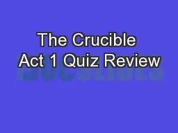 The Crucible Act 1 Quiz Review