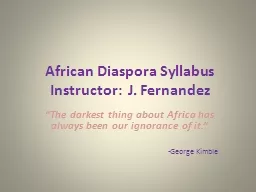 African Diaspora Syllabus