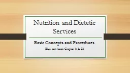 Nutrition and Dietetic Services