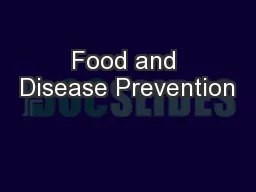 Food and Disease Prevention
