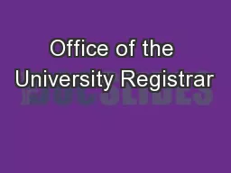 Office of the University Registrar