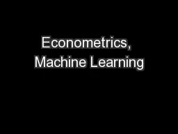 Econometrics, Machine Learning