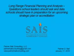 Long Range Financial Planning