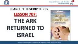 SEARCH THE SCRIPTURES LESSON 707: