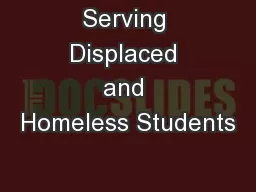 Serving Displaced and Homeless Students