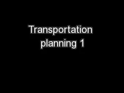 Transportation planning 1