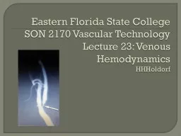 Vascular Technology Lecture 23: Venous Hemodynamics