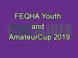 FEQHA Youth and AmateurCup 2019
