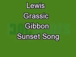 Lewis  Grassic  Gibbon Sunset Song