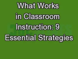 What Works in Classroom Instruction: 9 Essential Strategies