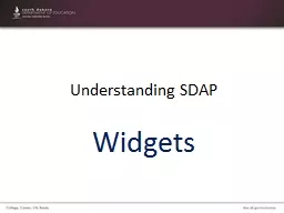 Understanding SDAP Widgets