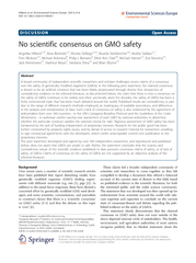 DISCUSSION Open Access No scientific consensus on GMO