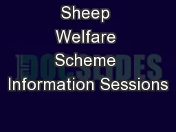 Sheep Welfare Scheme Information Sessions