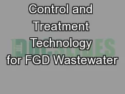 Control and Treatment Technology for FGD Wastewater