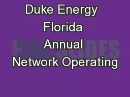 Duke Energy  Florida Annual Network Operating