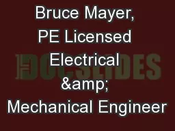 Bruce Mayer, PE Licensed Electrical & Mechanical Engineer