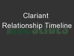 Clariant Relationship Timeline