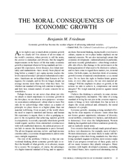 THE MORAL CONSEQUENCES OF ECONOMIC GROWTH  re we right