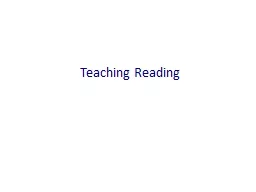Teaching Reading Teaching