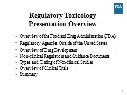 Regulatory  Toxicology Presentation