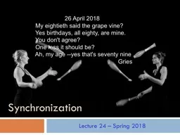 Lecture 24 – Spring 2018