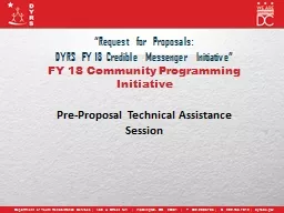 Pre-Proposal Technical Assistance Session