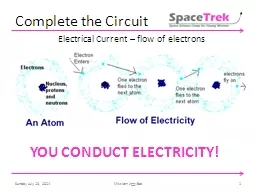 Complete the Circuit Electrical Current – flow of electrons