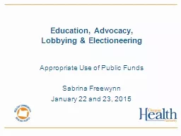 Education , Advocacy, Lobbying & Electioneering