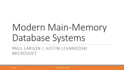 Modern Main-Memory Database Systems