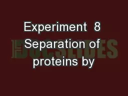 Experiment  8 Separation of proteins by