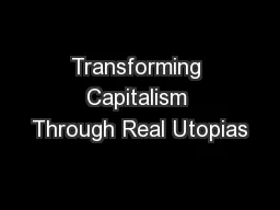 Transforming Capitalism Through Real Utopias