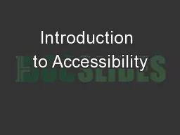 Introduction to Accessibility