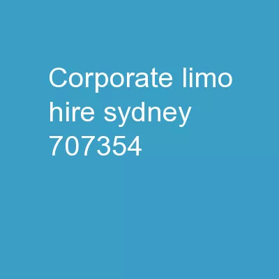 Corporate Limo Hire Sydney