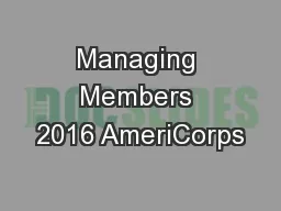 Managing Members 2016 AmeriCorps