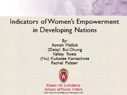Indicators of Women’s Empowerment